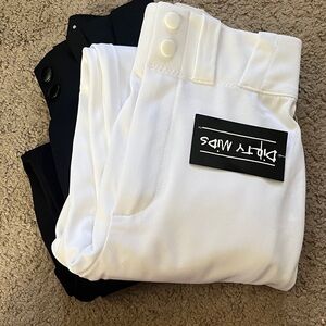 Dirty Mids Baseball pants  - White and Black duo -adult XS